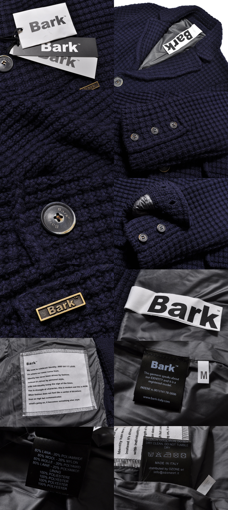 新品正規8.5万 Bark バーク 厚手ウール ワッフル編み 大人のお洒落な